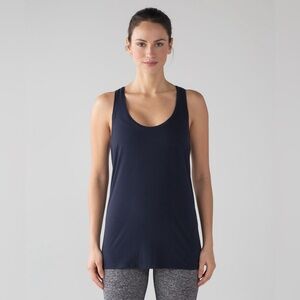Lululemon Love Tank Midnight Navy Yoga Pima Cotton Activewear Workout Gym Soft